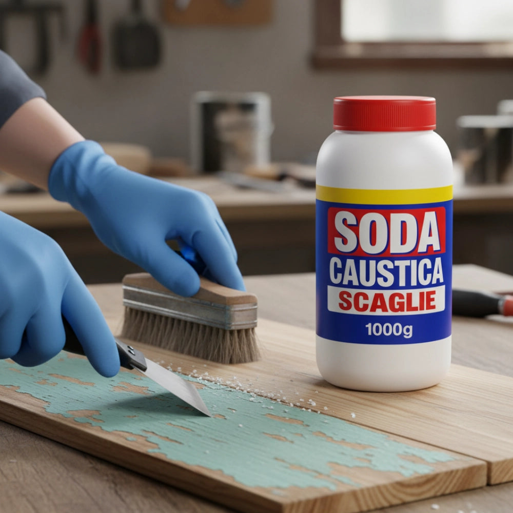 Detergente soda caustica a scaglie 1 kg idrossido di sodio 12 pezzi *** prod tipo 1, confezione 1