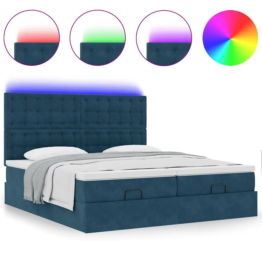 Struttura Letto Pouf con Materassi 160x200 cm Velluto 3314655