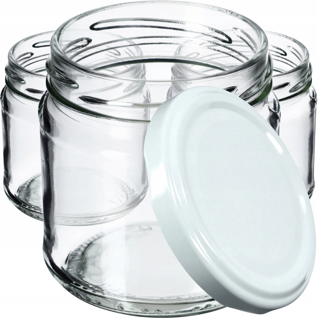 KADAX 50x Vasetti Vetro 200ml Conserva Marmellata Miele + Tappi Fi66