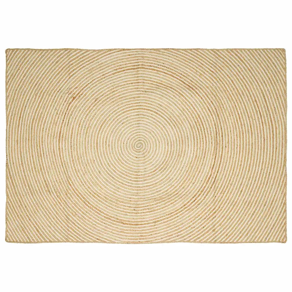 Tappeto Naturale e Bianco 200 x 290 cm Juta
