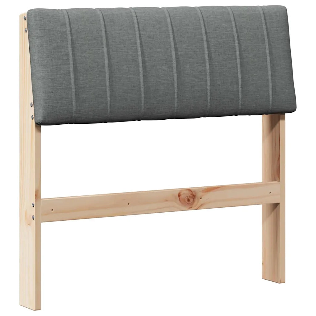 Testiera | Testata imbottita Grigio scuro 75 cm Pino massello