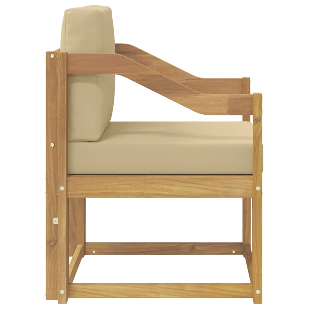 2 Pezzo Set di divani da esterno Poliestere Bianco e Beige 3438992