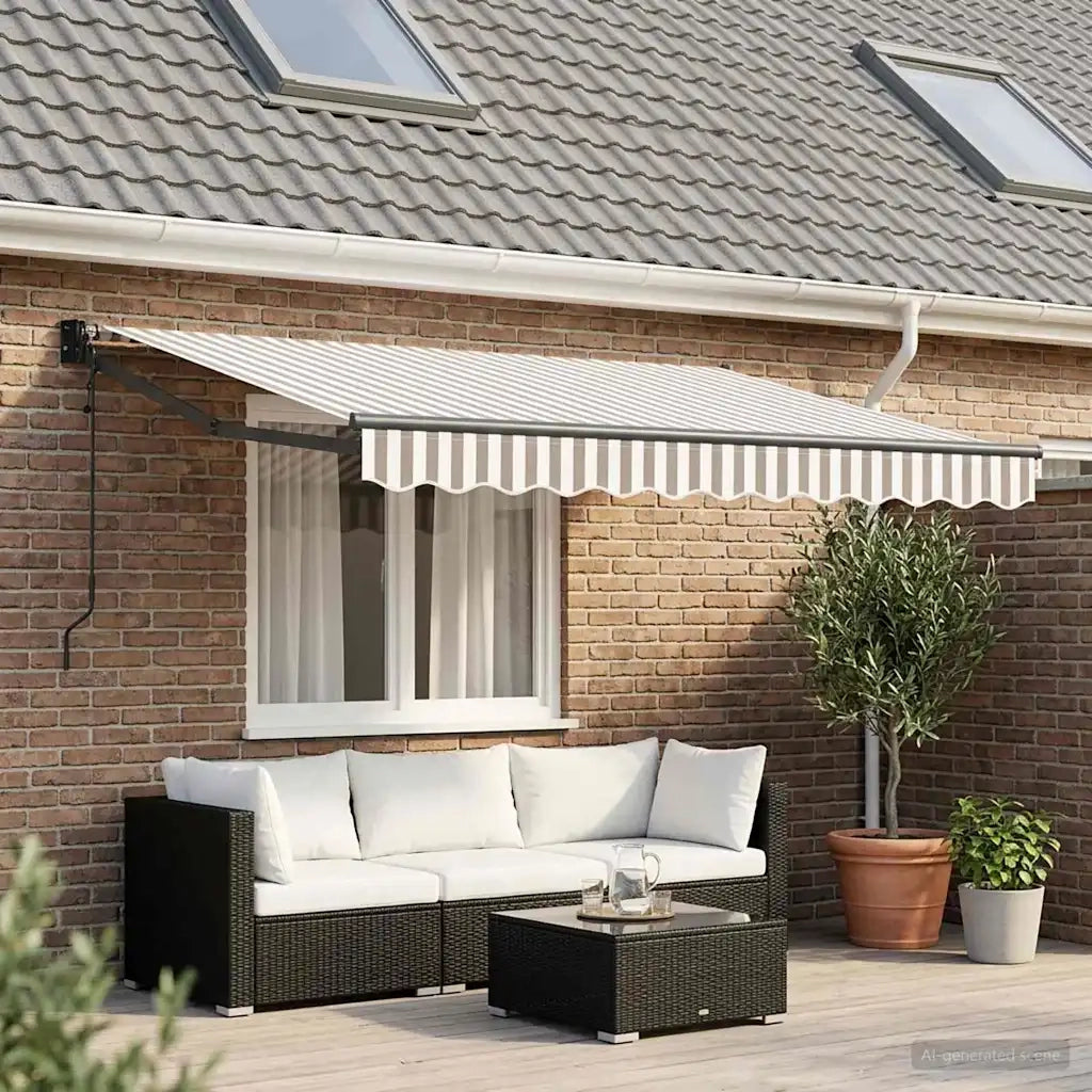 Tenda retrattile Grigio chiaro e bianco 3,5 x 2,5 m 3425961