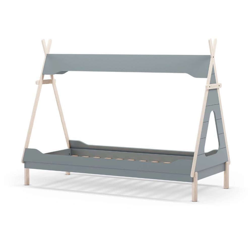 Letto a tenda singolo Nora verde petrolio e bianco 205,6x104,1x162,4 – Un rifugio da sogno per grandi avventure