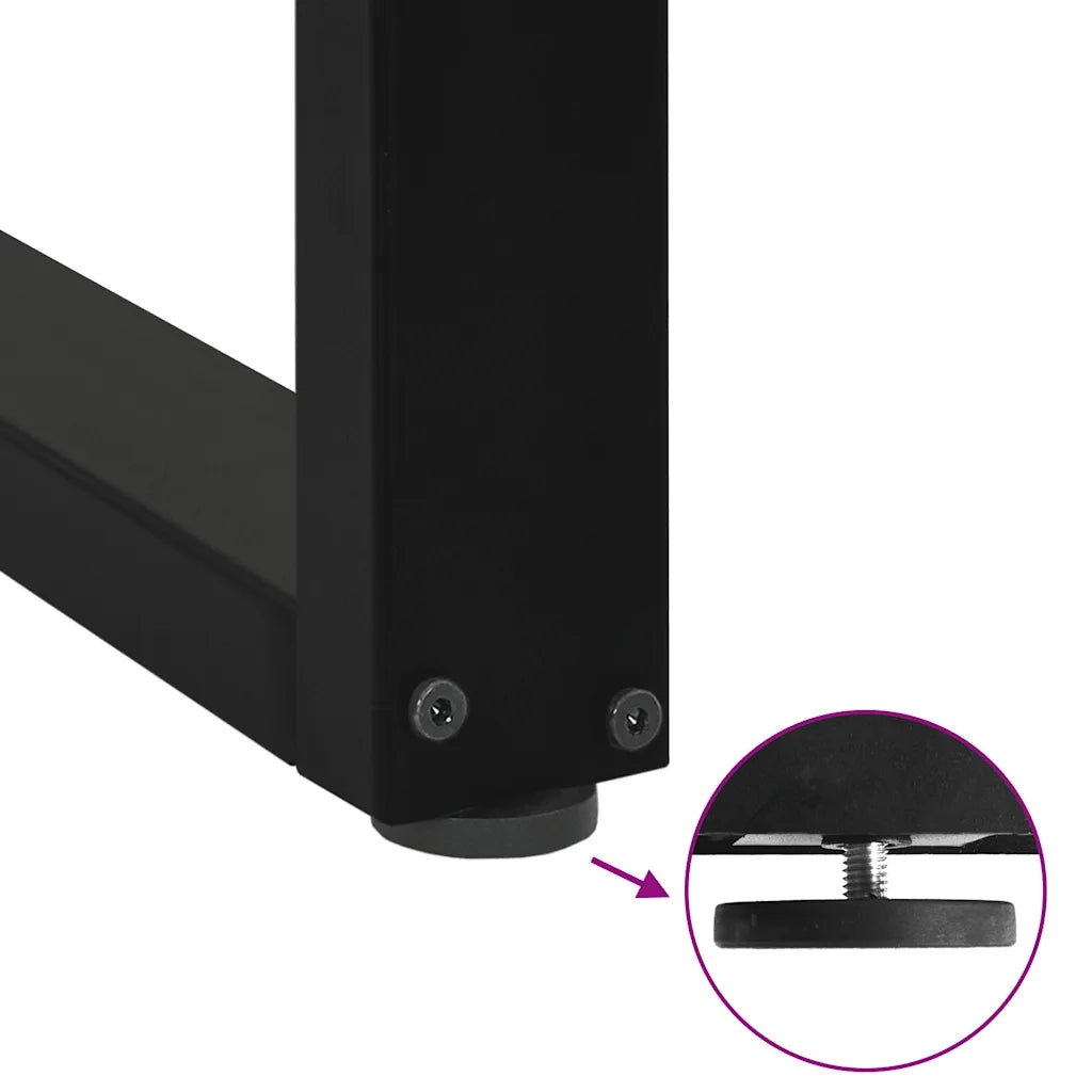 Gambe per Tavolino da Caff¨¨ a Forma di U 2 pz-Set di 2 Gamba per Tavolo Nere 70x(30-31) cm Acciaio 634971