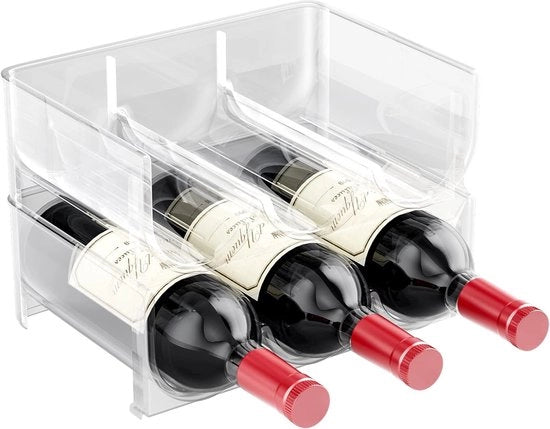 Flessenrek Moderno a 6 Flessini in Plastica Transparente