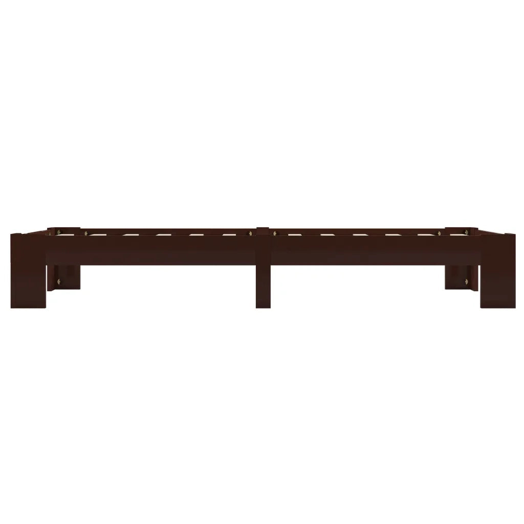 Giroletto senza Materasso Marrone Scuro 90x200 cm Legno Pino 283298