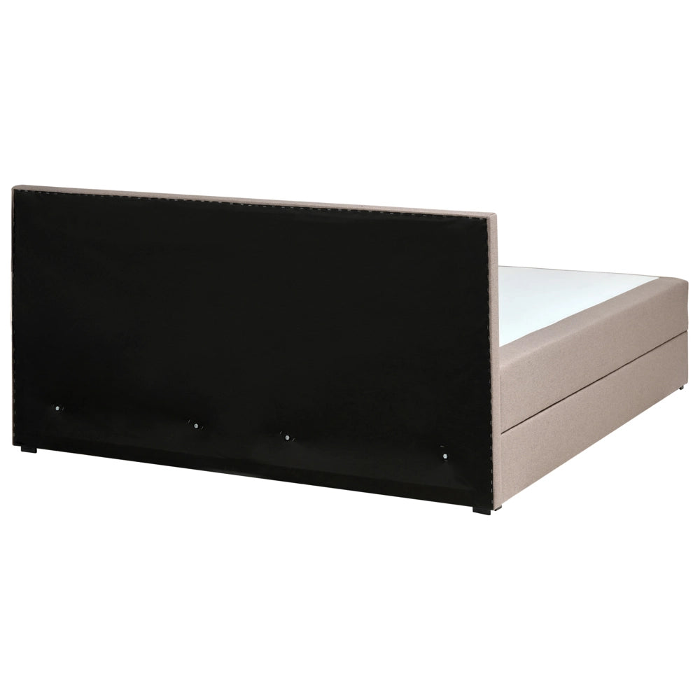 Letto matrimoniale Imbottito Tessuto tortora 160 x 200 cm Con Testiera Trapuntata