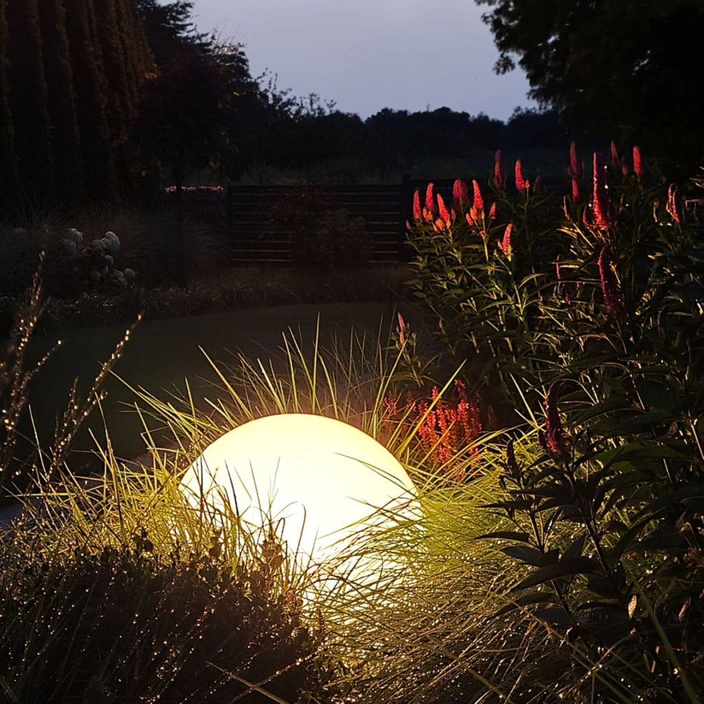 Lampada giardino sfera bianca 30cm E27 IP44 Eko-Light