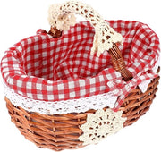 Mangiafrutta per bambini in legno di salice - cestino pasquale manuale con maniglie - cestino di regalo per frutta - 26 x 18 x 20 cm