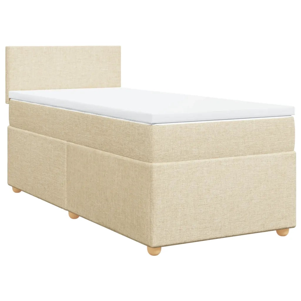 Giroletto a Molle con Materasso Crema 90x200 cm inTessuto 3286561