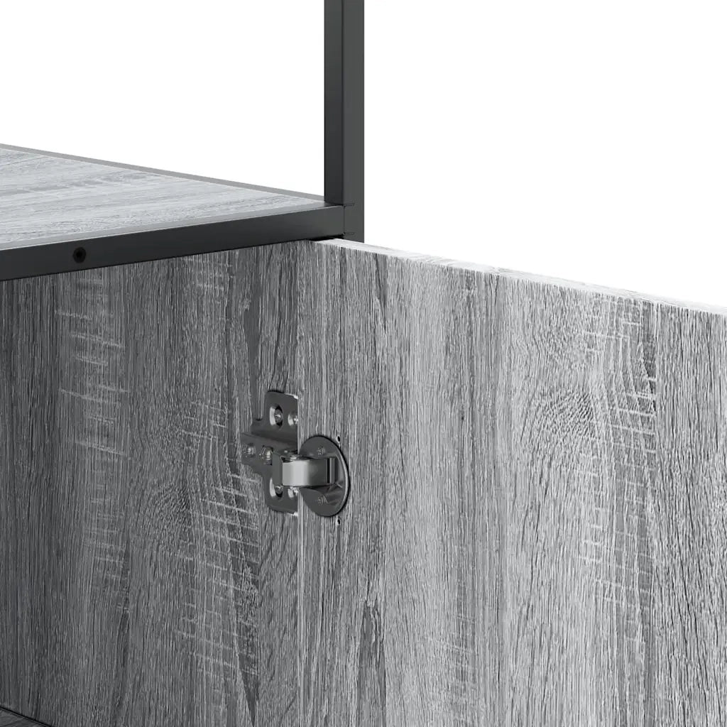 Credenza Grigio Sonoma 35,5x35x139 cm Legno Multistrato Metallo 849047