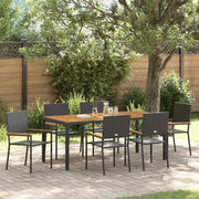 Set da Pranzo per Giardino 7 pcs Nero polyrattan 3365410