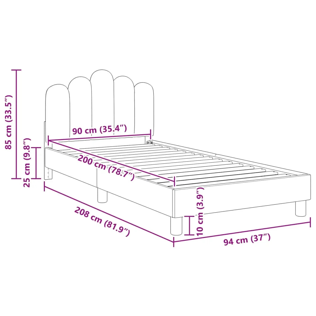 Struttura letto bambini con testata-Giroletto per bambini Nero 90 x 200 cm Tessuto 132026