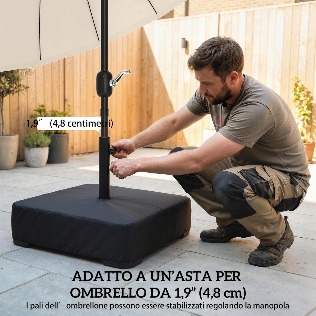 Base per Ombrellone Riempibile Sabbia 80kg ¨C Xylo ¨C Nero 48mm
