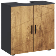 Mobile sottolavabo bagno ¨C Xylo ¨C 2 ante con ripiano, 60x30x60 cm, grigio antracite effetto legno