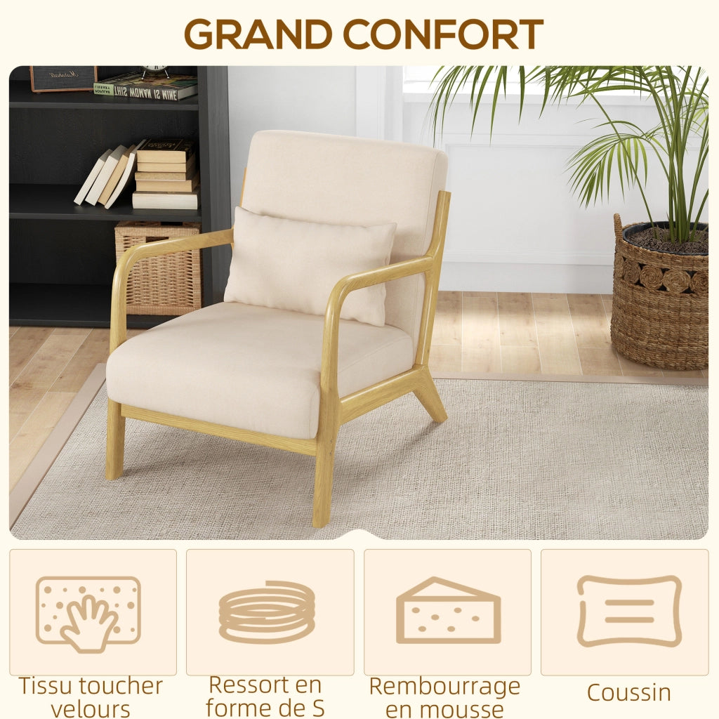 Poltrona relax ¨C zephmum ¨C tessuto velluto beige con cuscini