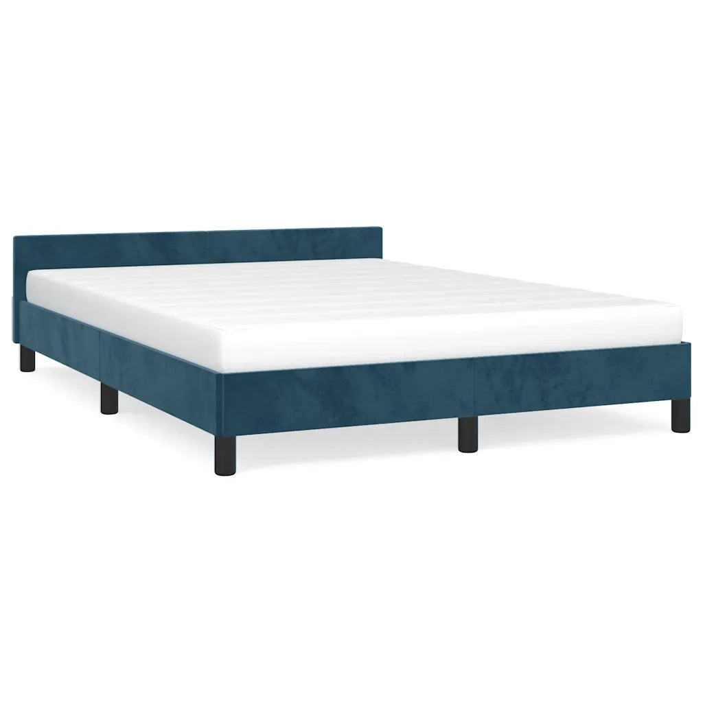 Giroletto senza Materasso-Struttura Letto Blu Scuro 140x200 cm Velluto 816912