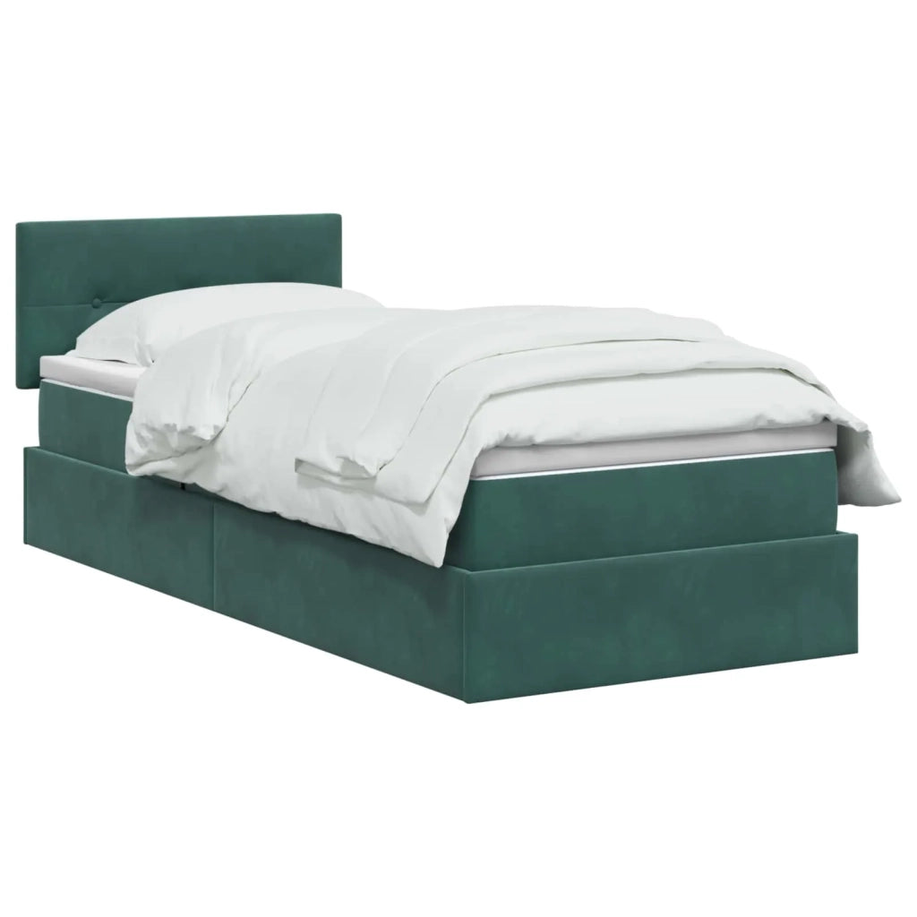 Letto con Contenitore Verde Scuro 90 x 200 cm Velluto 3458784
