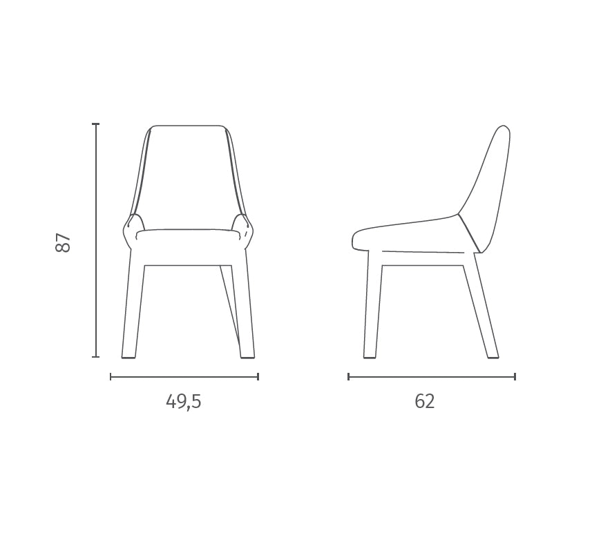 Sedia Vera da pranzo con seduta e schienale in tessuto giallo e struttura in legno massello di noce - Design classico contemporaneo