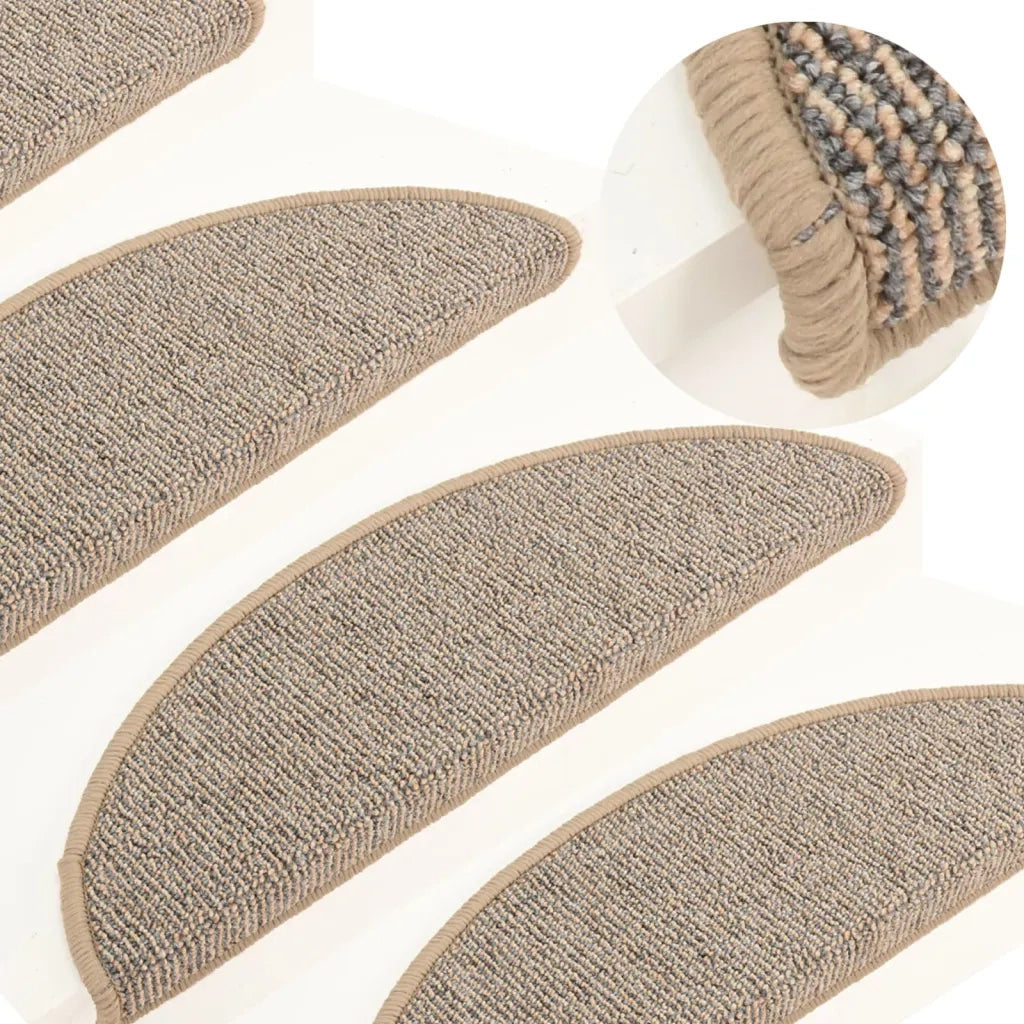 Tappetini per scale 15 pz | Gradini per Scale 56x17x3 cm Marrone Semicircolari