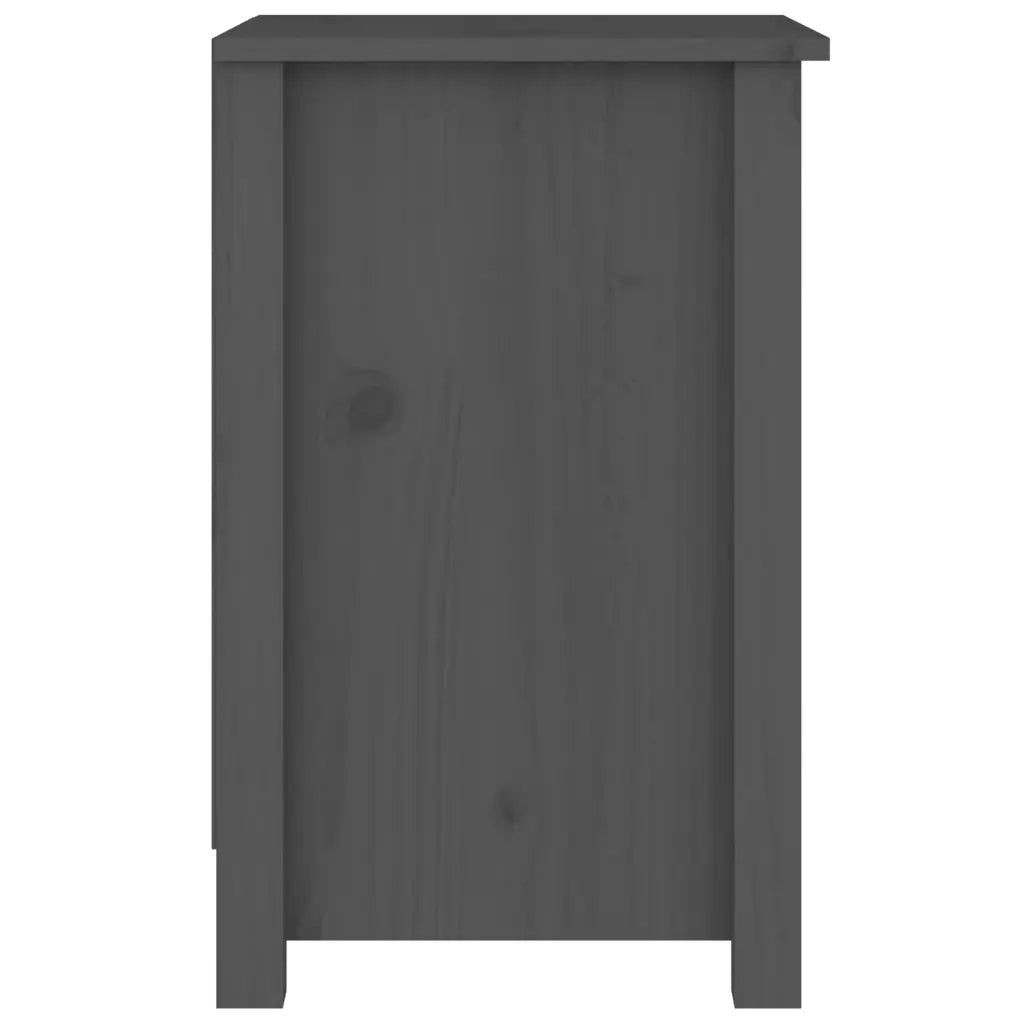Comodini 2 pz-Set di 2 Tavolino da notte Grigi 40x35x55 cm in Legno Massello di Pino 332328