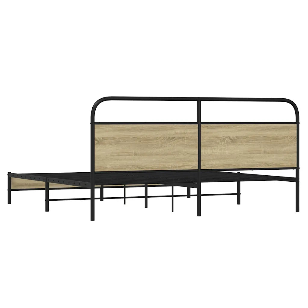 Giroletto senza Materaso in Metallo Rovere Sonoma 183x213 cm 3318685