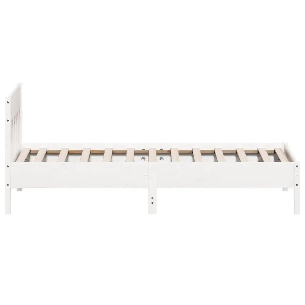 Letto senza Materasso Bianco 90x200 cm Legno Massello di Pino 842659
