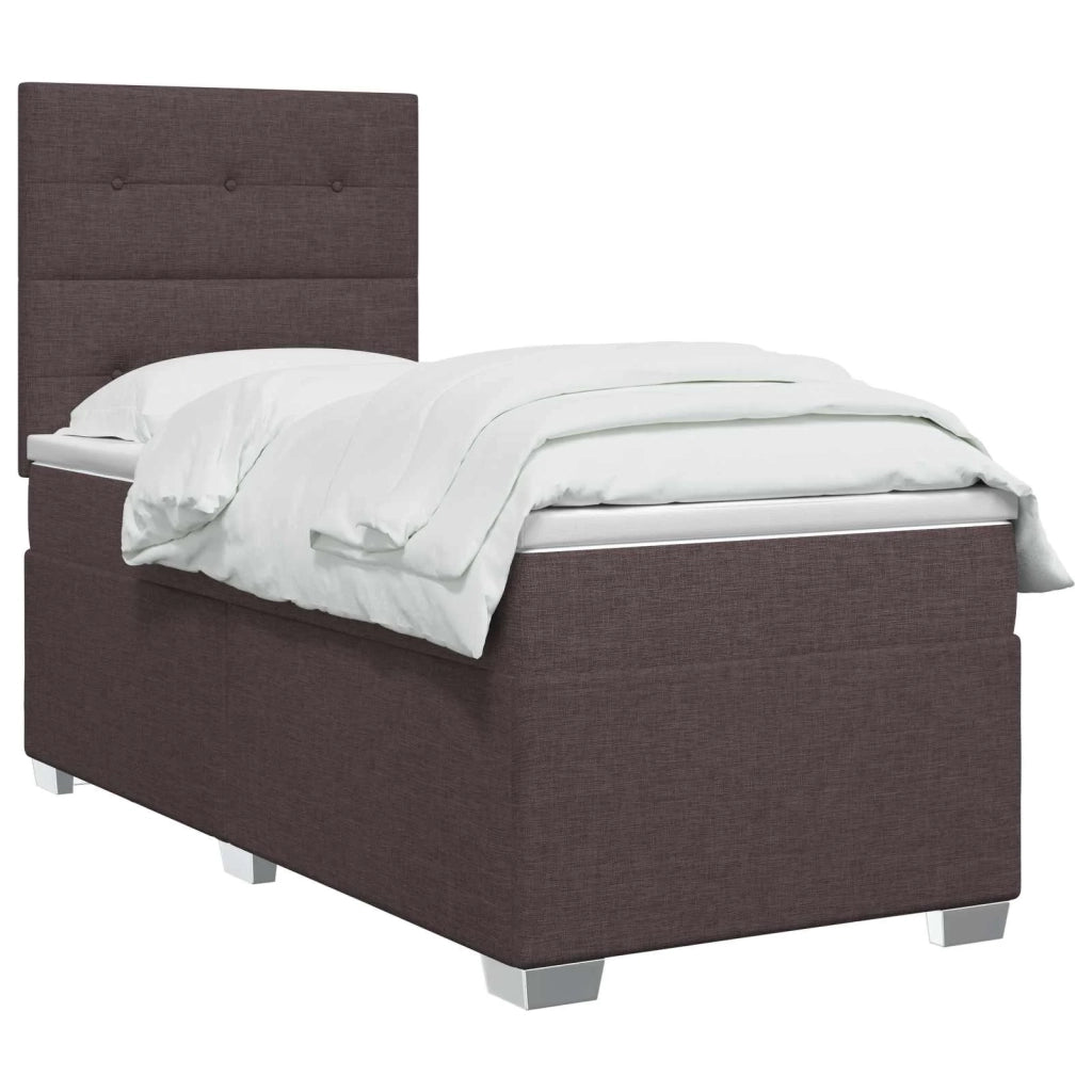 Letto box spring con materasso Marrone Scuro 90 x 200 cm 3454785