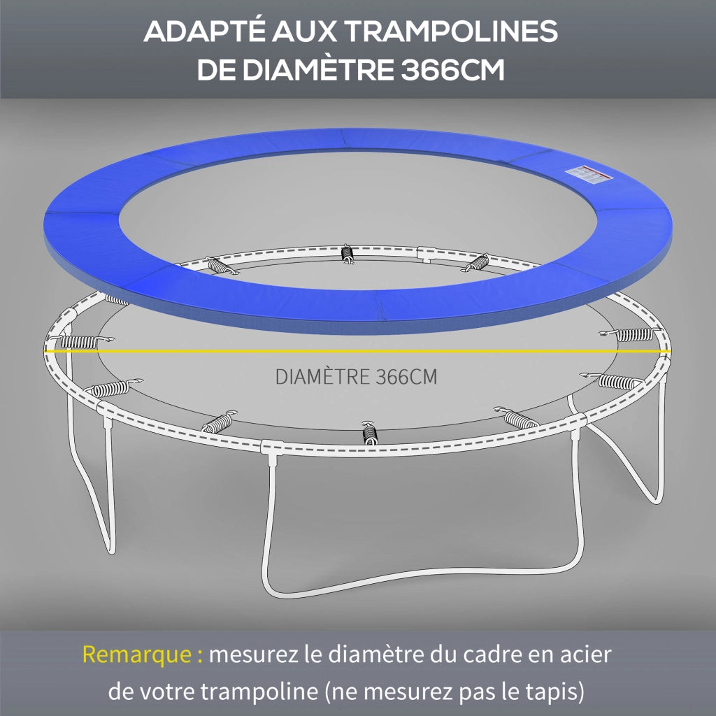 Cuscino di protezione per trampolino ¨C Minimal ¨C blu ? 366 cm