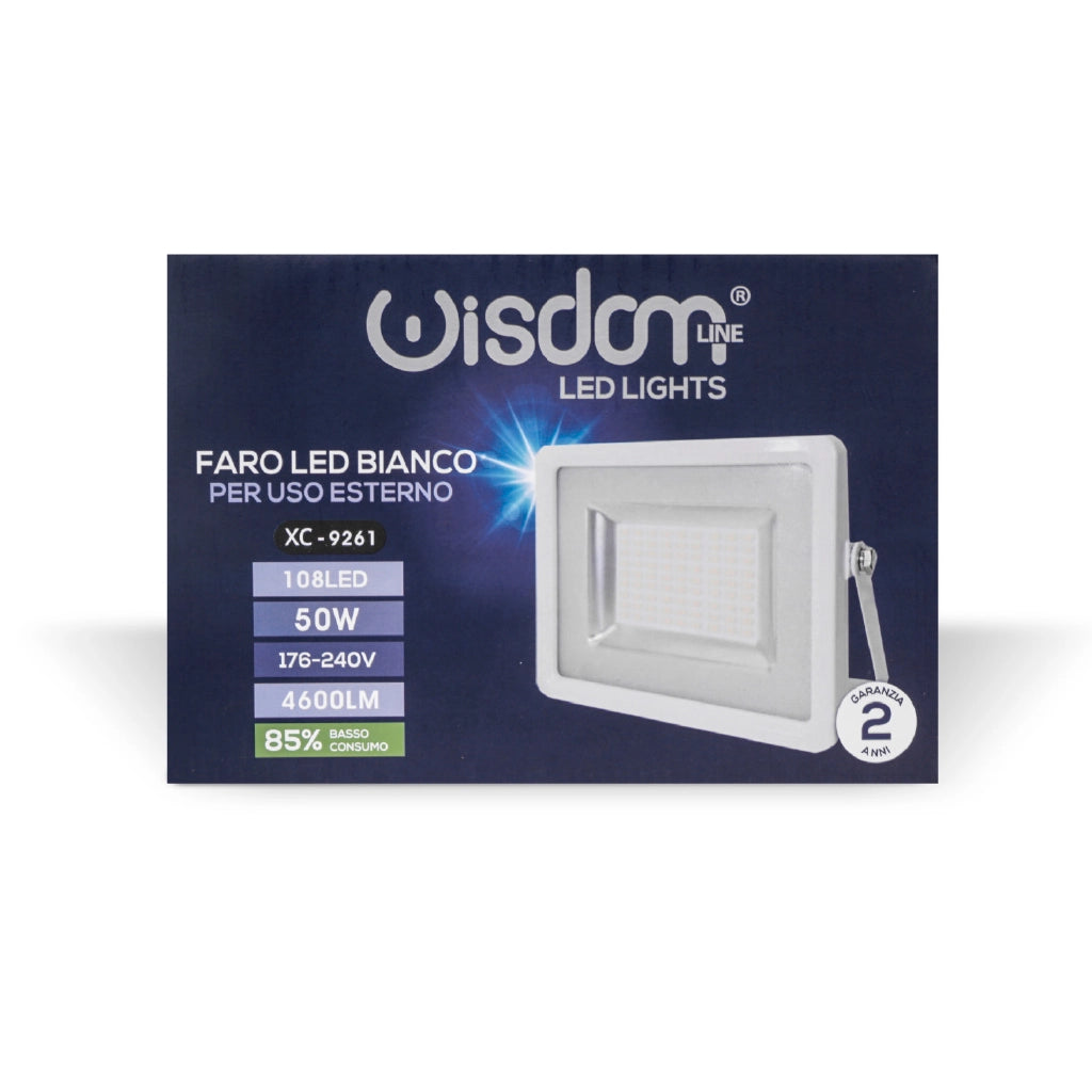 Faro led 50w bianco luce fredda 6000K