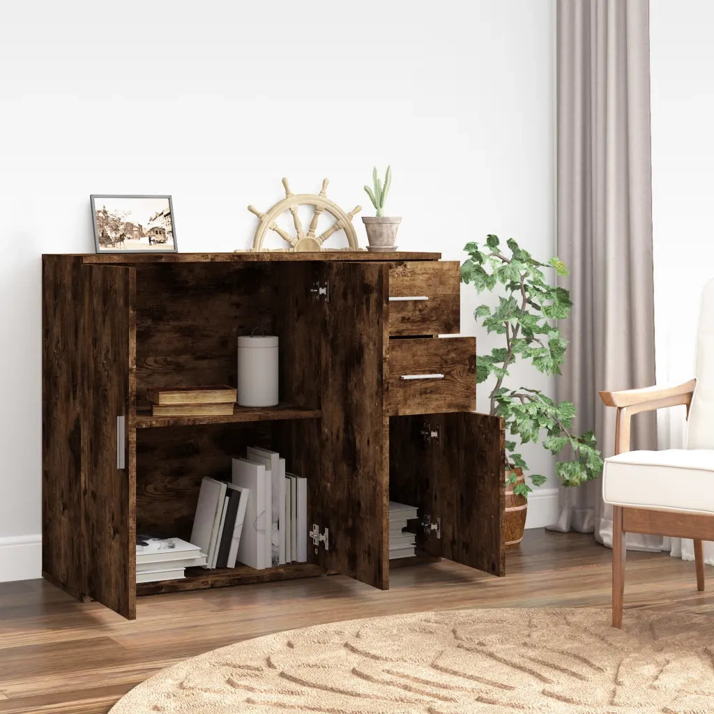 Credenza-Buffet-Armadio da cucina Rovere Fumo 91x29,5x75 cm in Legno Multistrato