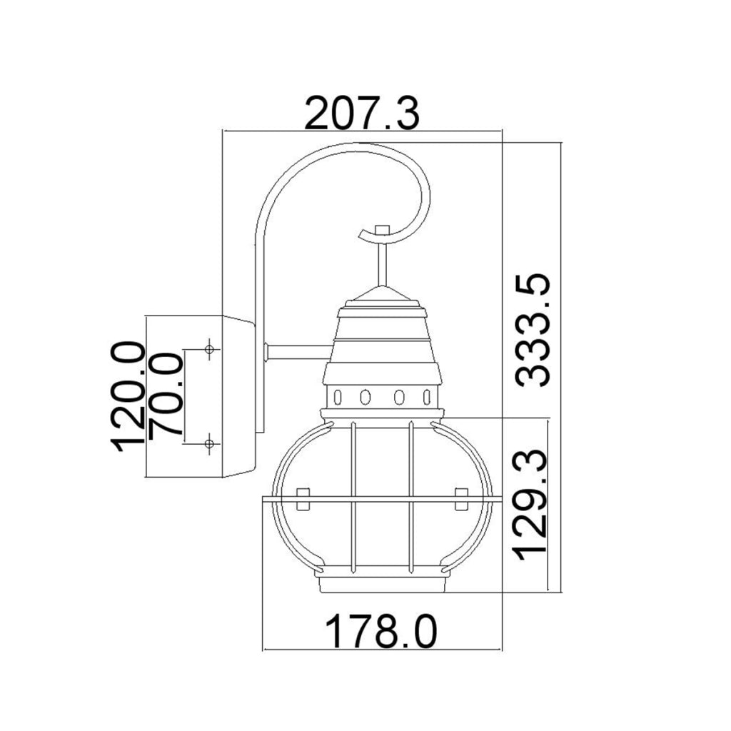 Applique esterna Bridge Point Kichler zinco E27 IP44