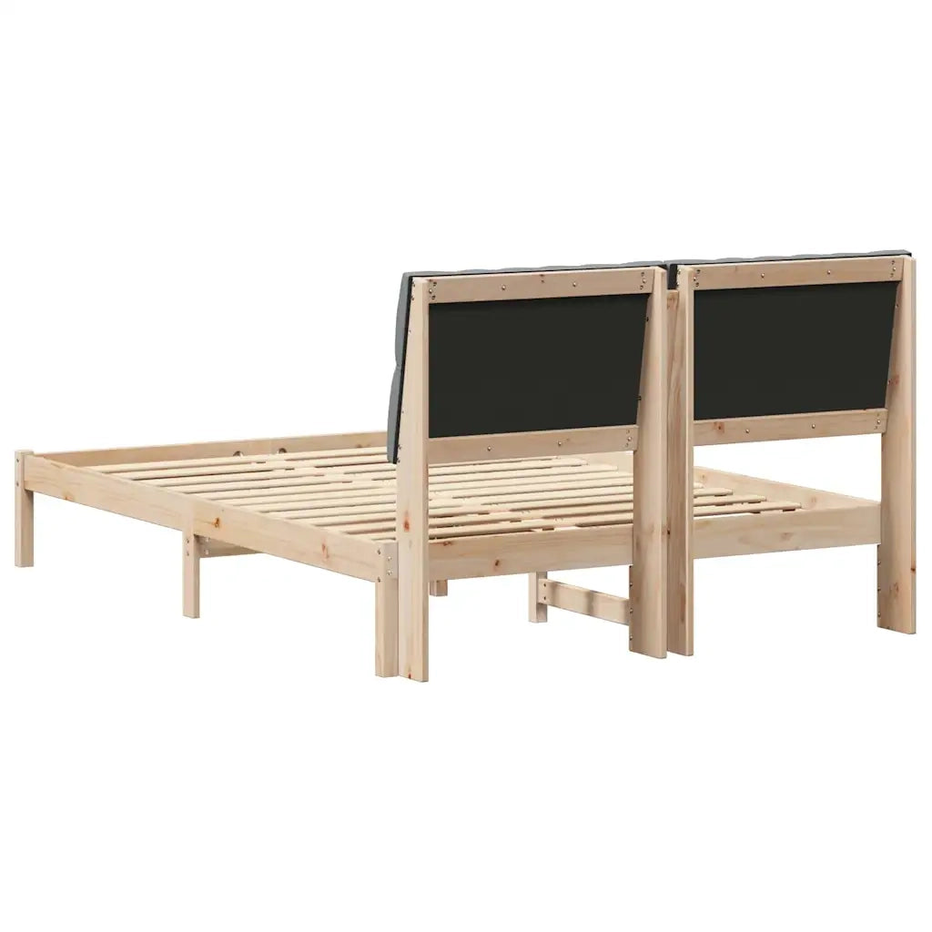 Letto con Testiera Rivestita con testiera Marrone 150 x 200 cm 3394393