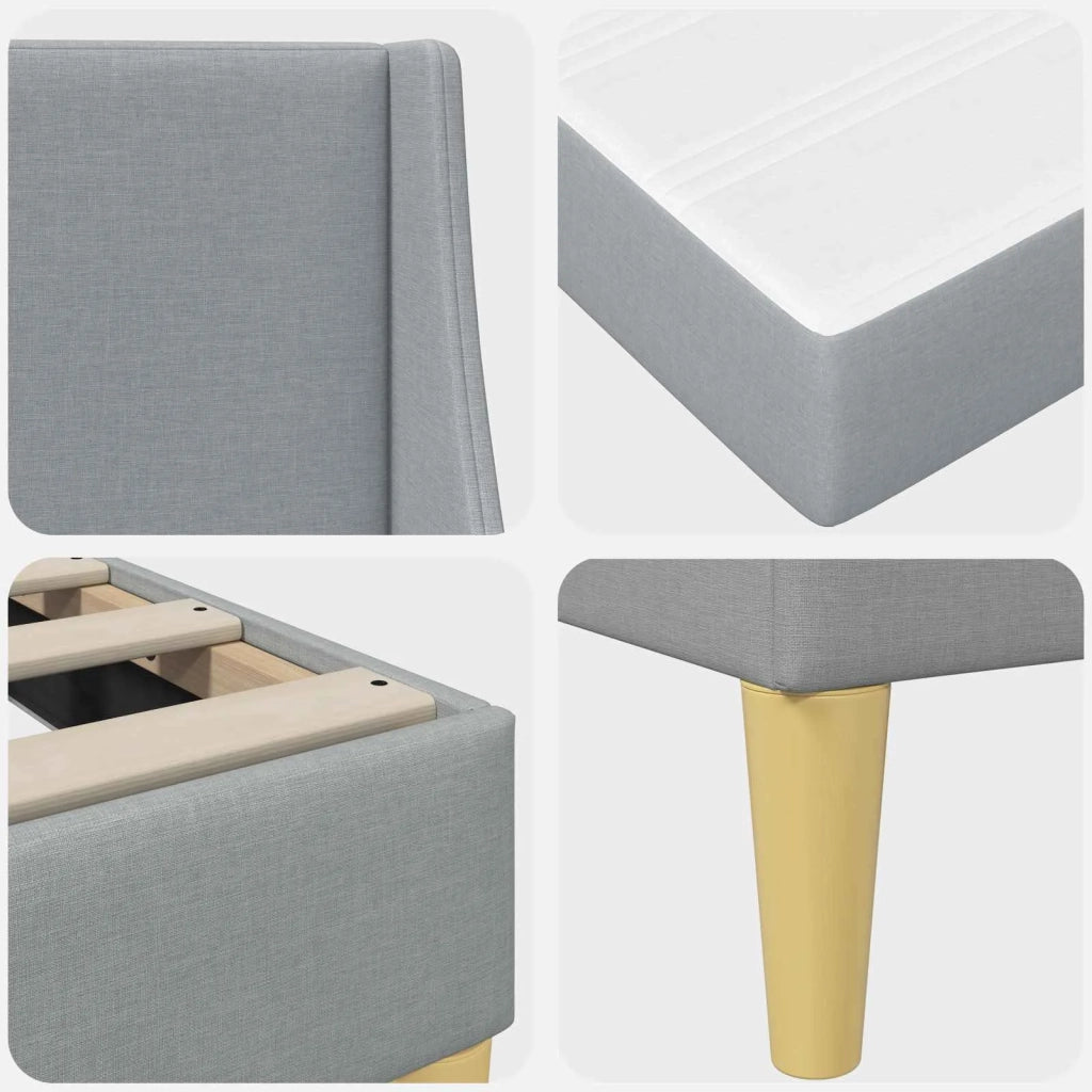 Struttura letto con materasso Grigio chiaro 90 x 190 cm Tessuto 3415232