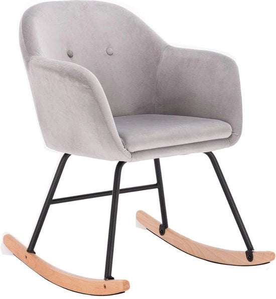 Sedia Oscillante per Adulti in Pelle - Bancosaia Oscillante per Interni - Grigio chiaro, 80 x 48 x 69 cm