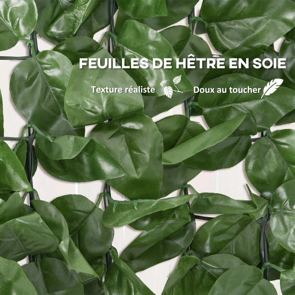 Siepe Artificiale Frangivista Rotolo 3x1m ¨C Xylo ¨C Fogliame Faggio Anti-UV Verde Scuro