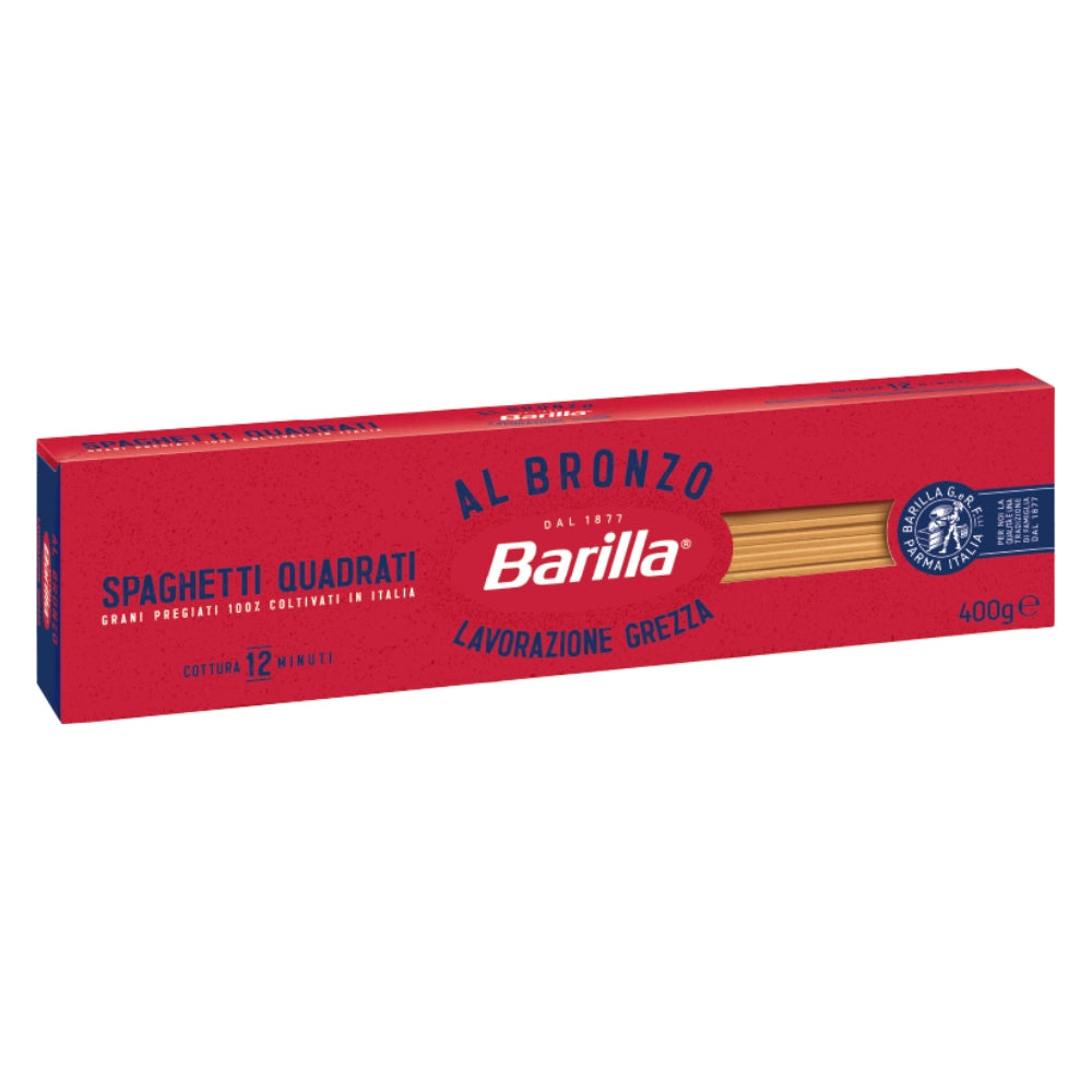 Barilla spaghetti quadrati pasta trafilata al bronzo confezione da 400 grammi