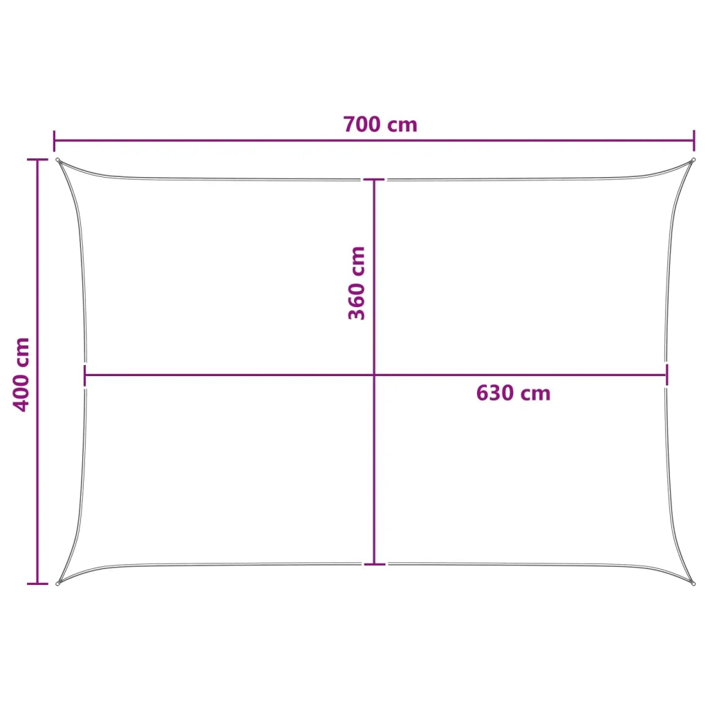 Telo Ombra-Vela Ombreggiante-Parasole a Vela Blu e Bianco 4 x 7 m HDPE