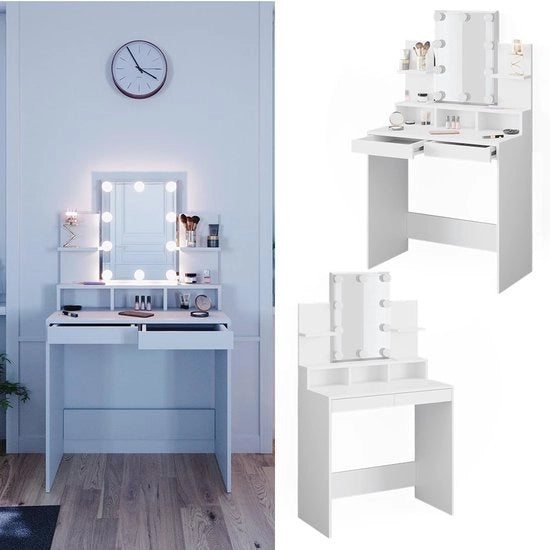 Tavolo di specchio con illuminazione LED da 80 cm
