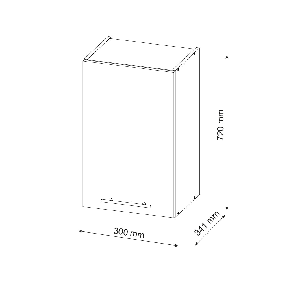 Vicco Mobile bagno Rosso bordeaux lucido 30 x 72 cm