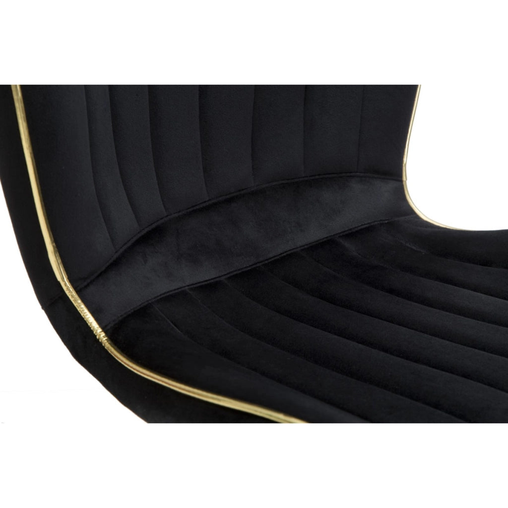 Sedia Paris Space nera e oro in velluto — set 2 pezzi