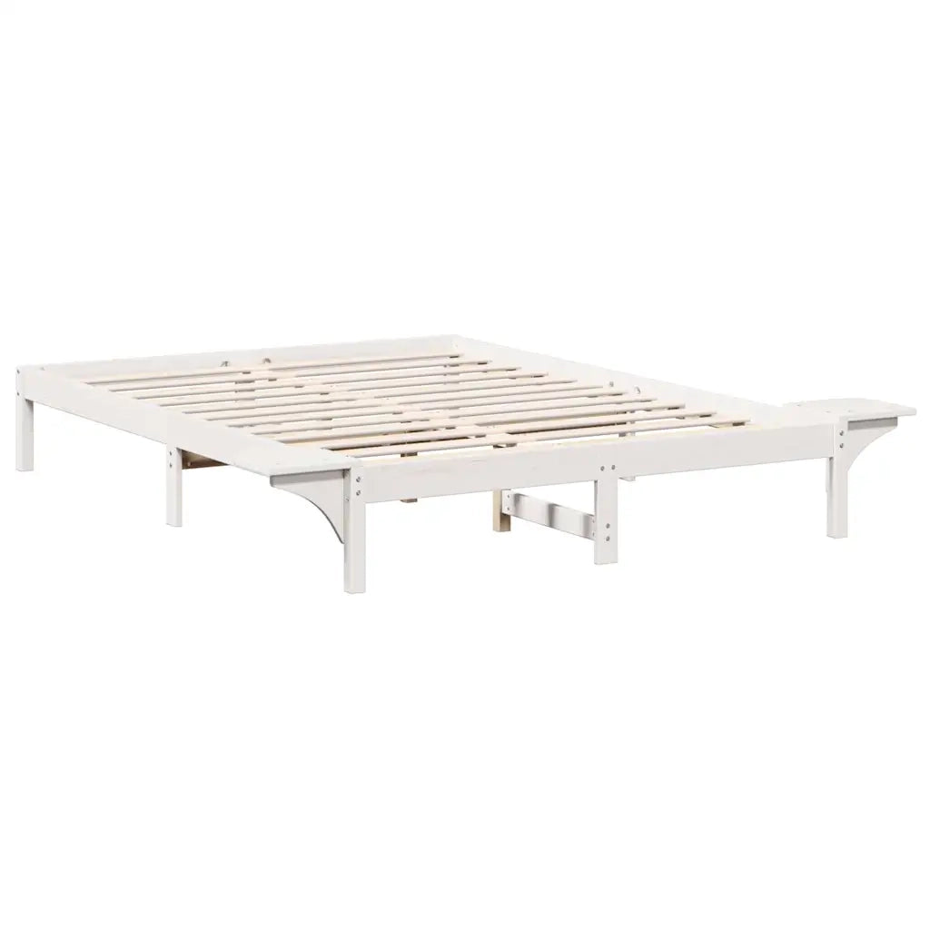 Struttura del letto-Giroletto-Rete del Letto Bianco 150 x 200 cm Pino massello 505482