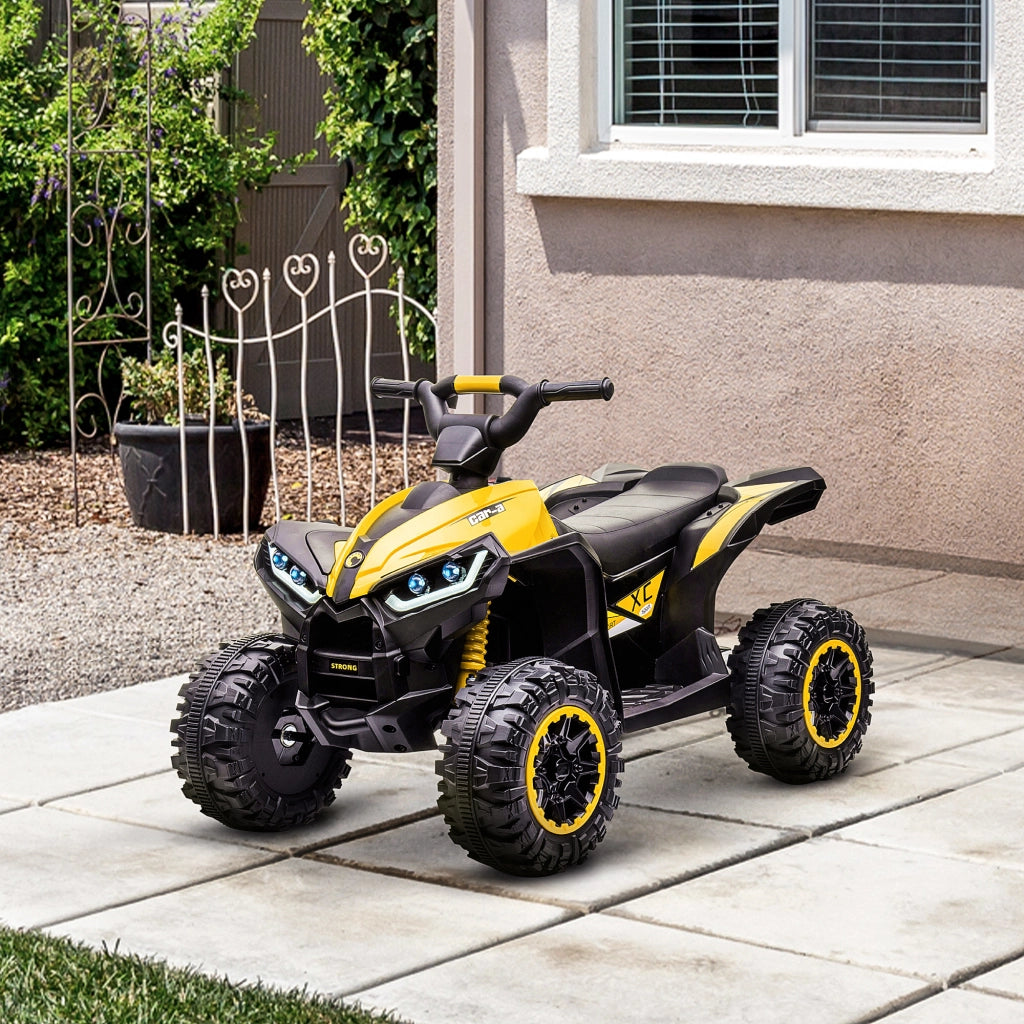 Quad Elettrico per Bambini 3-5 Anni ¨C Xylo ¨C 12V 2 Motori Giallo 83x53x55,5 cm