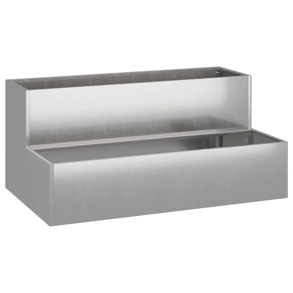 Fioriere | Cassetta per fiori | Vaso da giardino Argento 100 x 60 x 45 cm Acciaio inossidabile