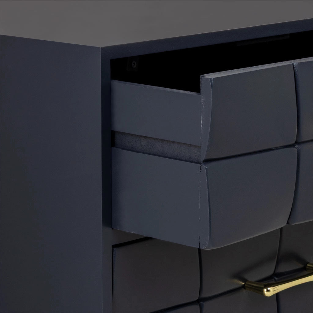 Comodino in legno nero 50x38x73h cm