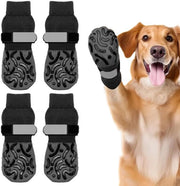 Sokkette Antiscivolo per Cani - Protezione dei Piedi - Cintura Adattabile - Per Uso Interno - 4 Pezzi - Cotone/PVC - Protezione dei Piedi dei Cani