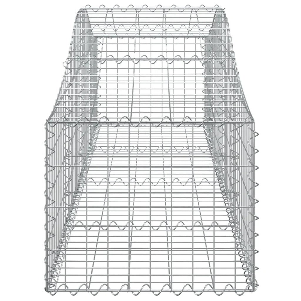 Cestini gabbioni recinzione a gabbia muro di contenimento ad arco 10 pezzi 200 x 50 x 40/60 cm ferro zincato argento 02_0040247