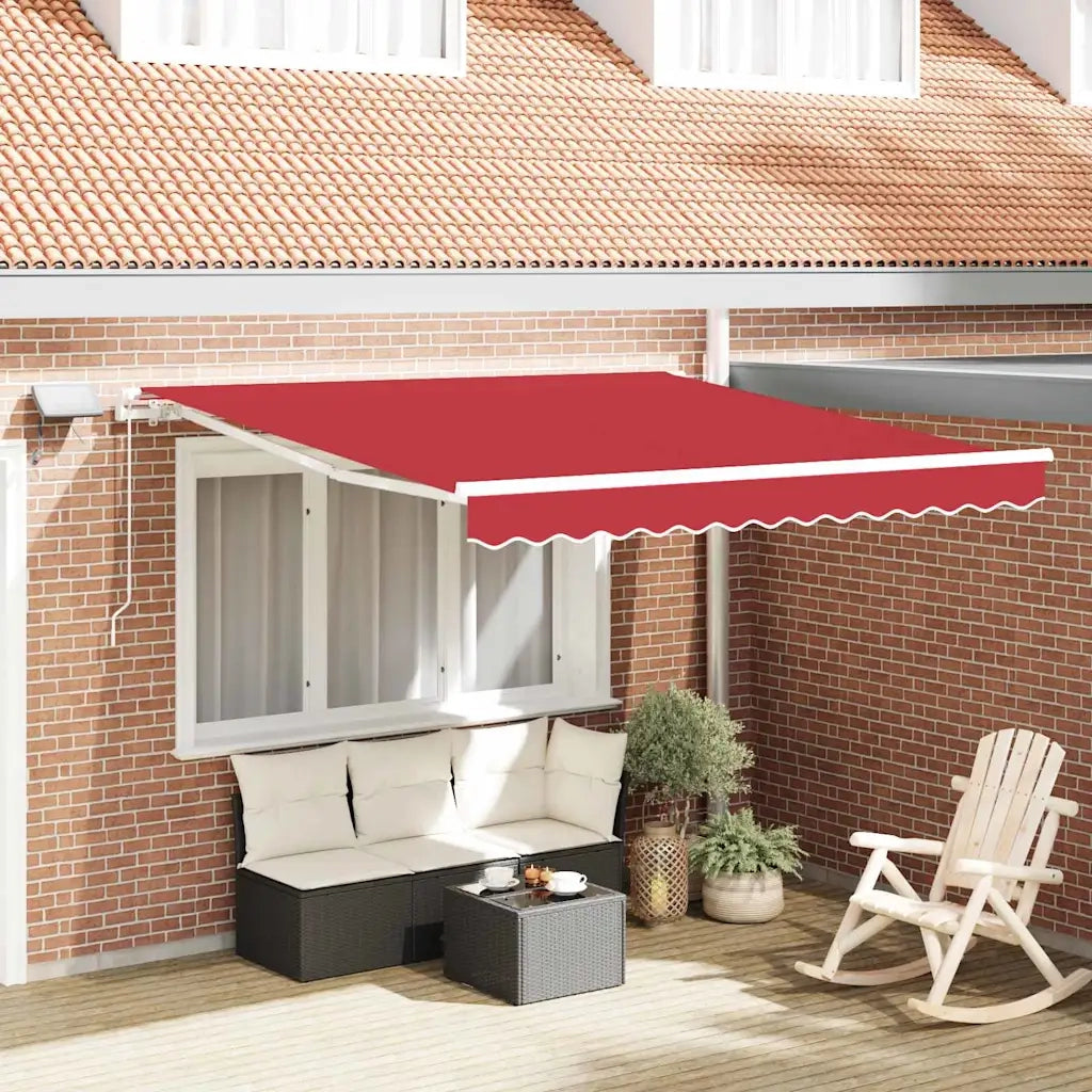 Tenda Retrattile Rosso 300 x 250 cm Tessuto e acciaio 3330142