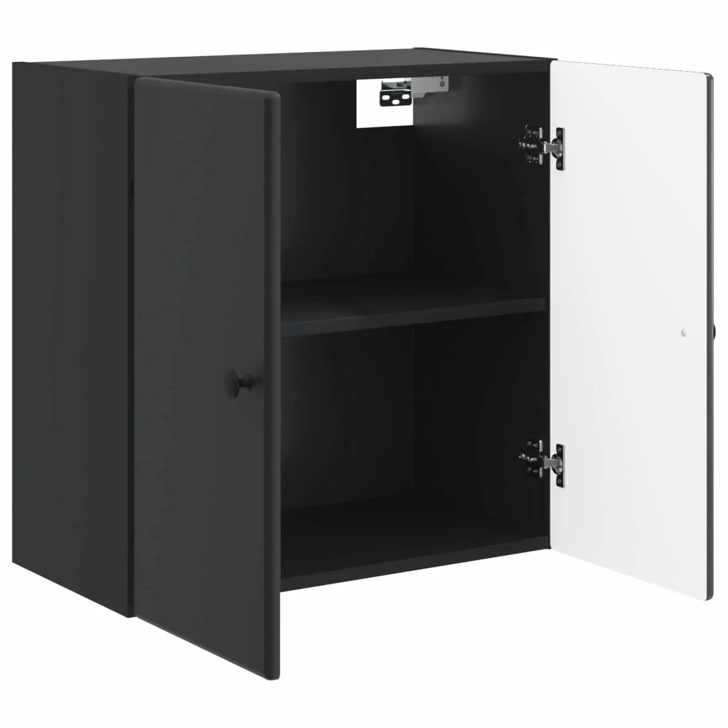 Armadietto a Muro | Mobiletto a muro Nero 59 x 31 x 60 cm Legno ingegnerizzato